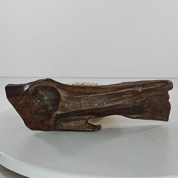 Hand Painted Owl Rock Decor on Driftwood Unique Home Office Art Gift MCM - Picture 3 of 7